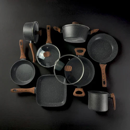 Jogo de Panelas Linen Ceramic - Revestimento Cerâmico Antiaderente 8 Peças