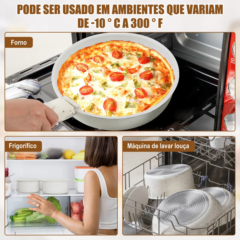 Kit Panelas Antiaderentes Premium com Cabo Removível – Edição Limitada