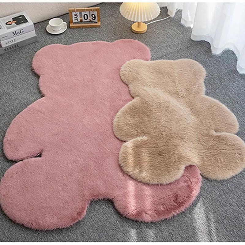 Tapete de Pelúcia Formato de Urso
