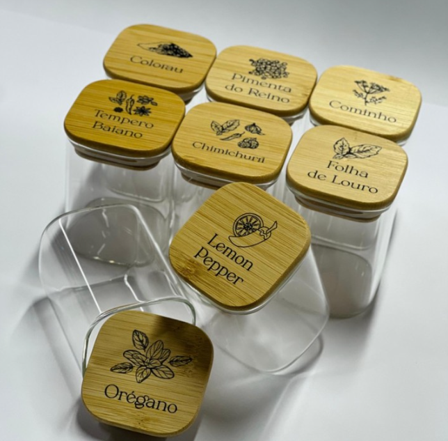 KIT COMPLETO DE 9 POTES DE 200ML  + BANDEJA + 9 COLHERES
